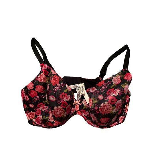 Victoria's Secret Other - Victorias Secret Body by Victoria Perfect Shape Bra 38DDD Black Pink Floral NWT